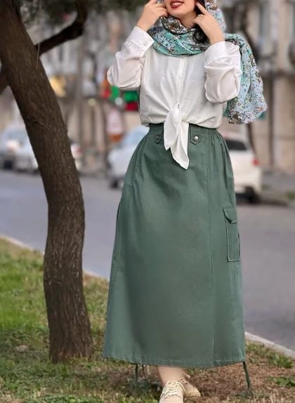 دامن لینن زنانه کد 50193