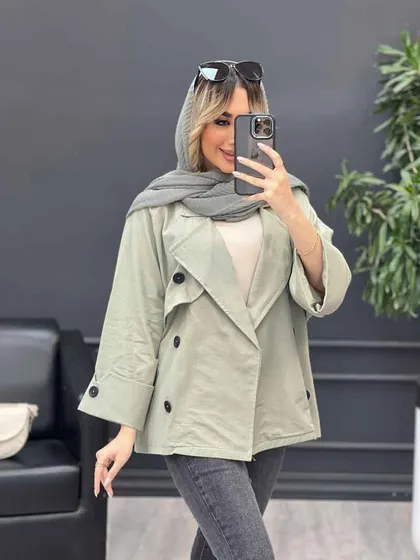 مانتو لینن ژیله دکمه دار