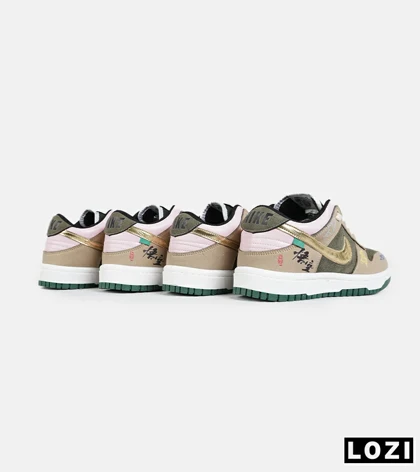 کفش کتانی مردانه و زنانه کرم سبز طلایی نایک NIKE Dunk Low Remastered