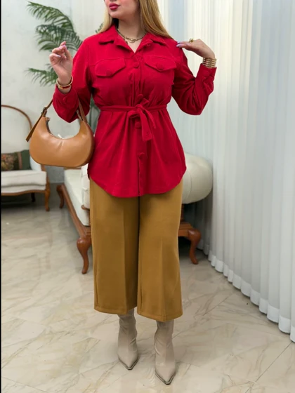 مانتو کبریتی کمربندی کد 3714