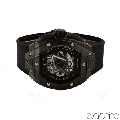 ساعت هابلوت مردانه کهکشانی چند ضلعی تمام مشکی 105368