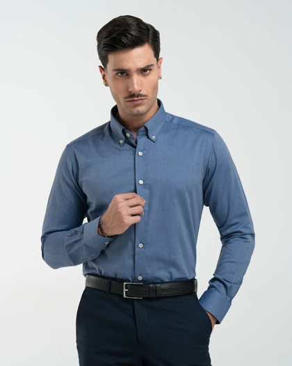 ام کی کالکشن پیراهن آستین بلند mk-1992-dark-blue