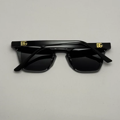 عینک آفتابی پلاریزه دولچه گابانا DOLCE GABBANA دسته سیم کشی شده لولا فنر مشکی کد 7707