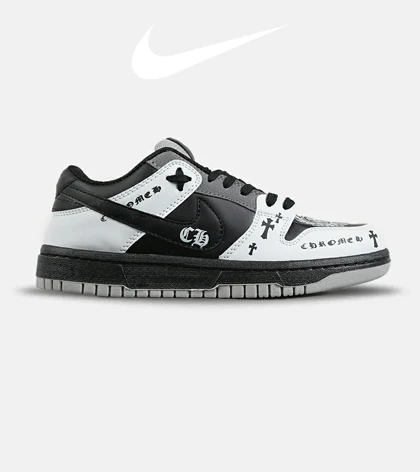 کفش کتانی مردانه و زنانه مشکی سفید NIKE jordan 1 مدل 7421