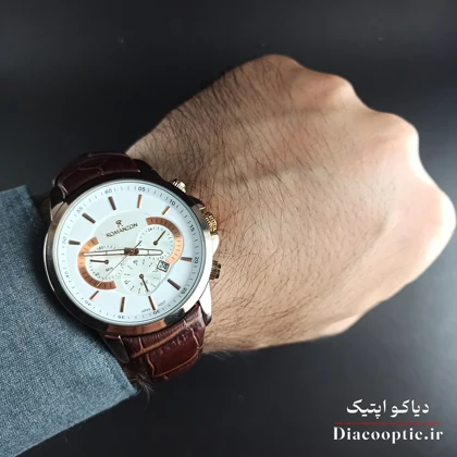 ساعت مچی مردانه موتور ژاپن برند رمانسون مدل DO1200 بند چرمی