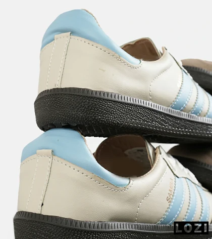 کفش کتانی مردانه و زنانه سامبا کرم آبی ADIDAS Samba مدل 7303