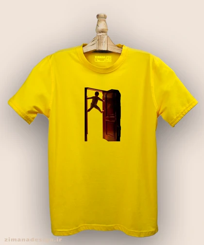 تیشرت مردانه و زنانه نوستالژی طرح بالا رفتن از چارچوب در