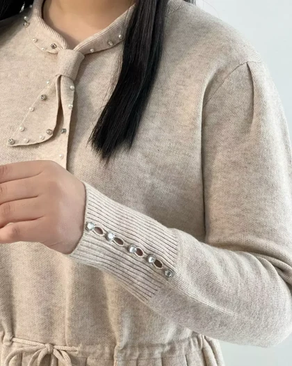 پیراهن بافت گرماژ بالا کراواتی کد 5513