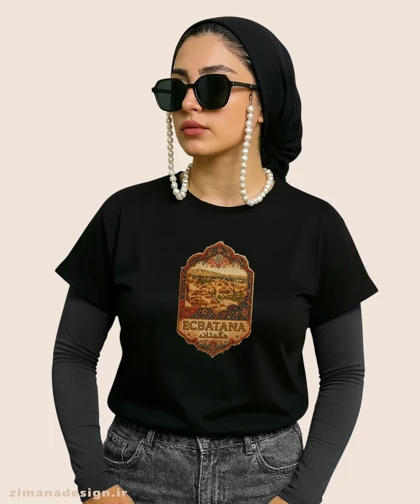 کراپ زنانه طرح هگمتانه تلفیق با هنر فرش ایرانی