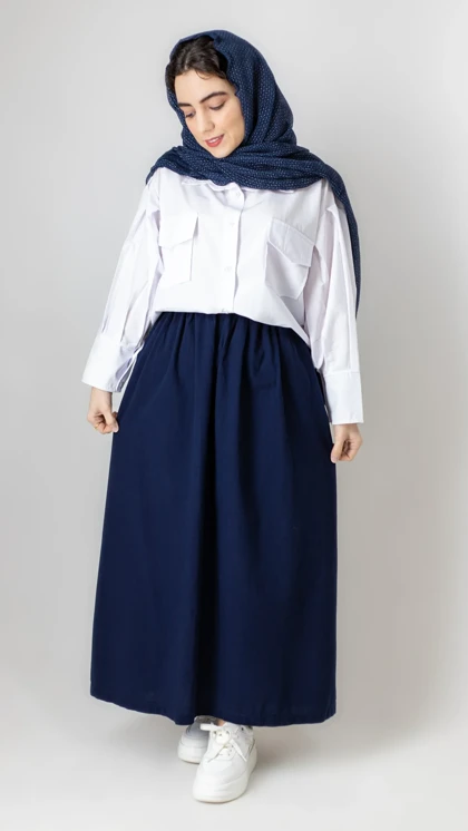 دامن چین‌دار لینن