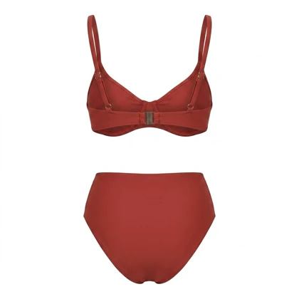 نیم‌تنه بیکینی Cupshe مدل Wine Scoop Neck – رنگ زرشکی کلاسیک با طراحی مینیمال