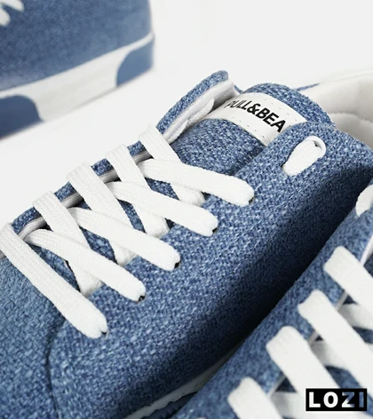 کفش کتانی مردانه آبی سفید PULL & BEAR مدل 7449