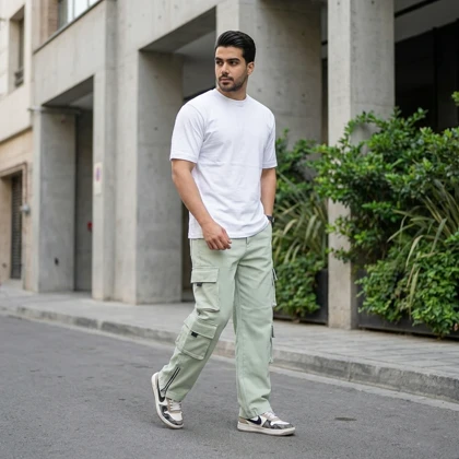 شلوار مردانه شش جیب پایین زیپ مدل Hesam-سبز