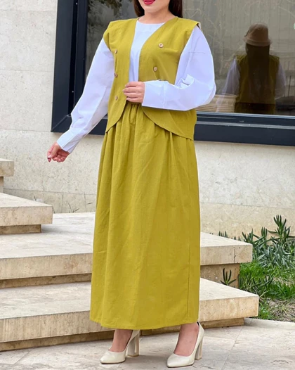 ست سه تیکه جلیقه دامن 1485