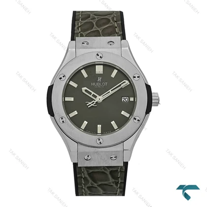 ساعت هابلوت زنانه استیل بند چرم طرح دار طوسی Hublot-7600-L