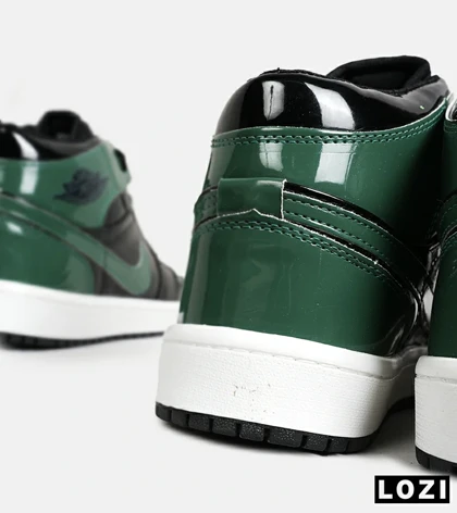 کفش کتانی ساق‌دار مردانه و زنانه مشکی سبز NIKE jordan 1