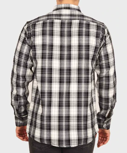 پیراهن مردانه پشمی چهارخانه سفید 0165