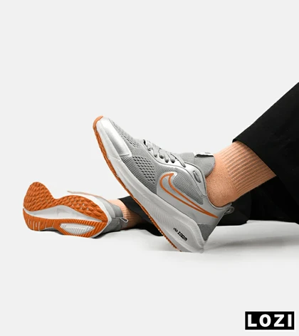 کفش کتانی مردانه طوسی نارنجی نایک NIKE PEGASUS V10