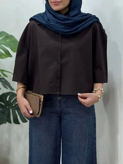 شومیز لینن پنبه‌ایل ماه