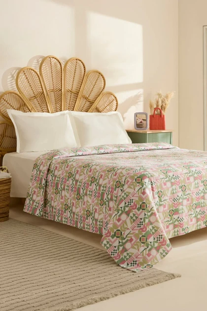 روتختی پیکه دو نفره Karaca Home مدل Tamina پنبه - صورتی رز خشک