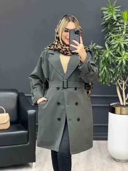 بارانی شش دکمه ژیله گرد بلند