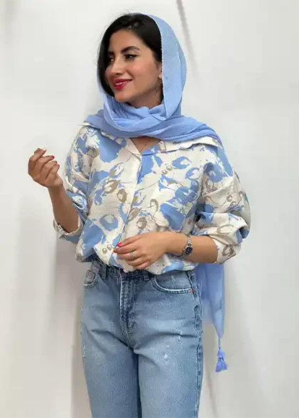 شومیز طرح دار کد 4072
