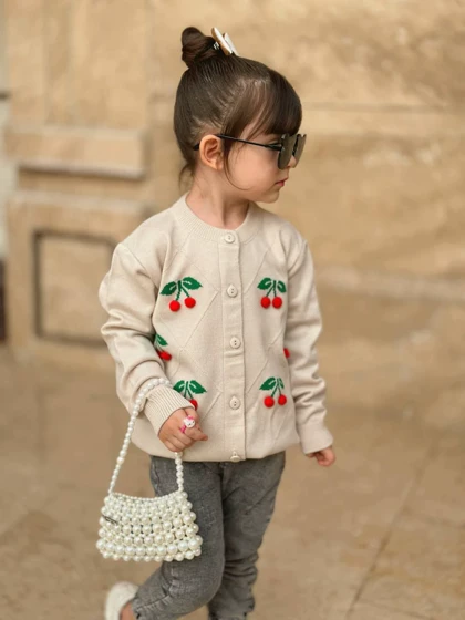 ژاکت بافت دخترانه گیلاس