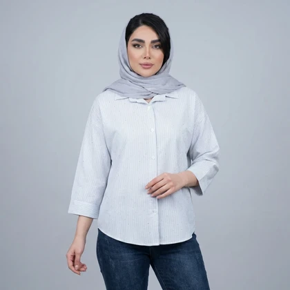 شومیز زنانه راه راه نگین‌دار
