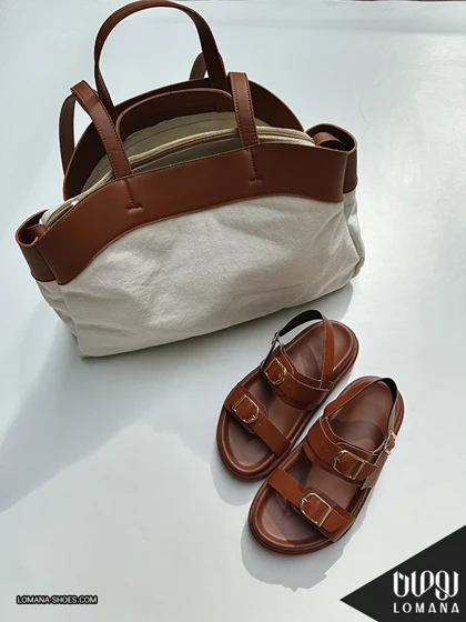 ست کیف جودون نواری و صندل آسو لومانا