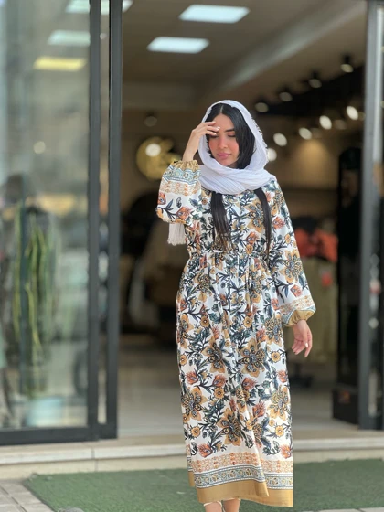 پیراهن بلند طرح دار کد 859