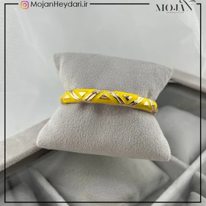 دستبند زنانه بنگل با طرح میناکاری شیک و ظریف کد bg10006