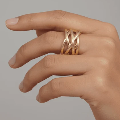 انگشتر گره‌ای زنانه مدل سیمی