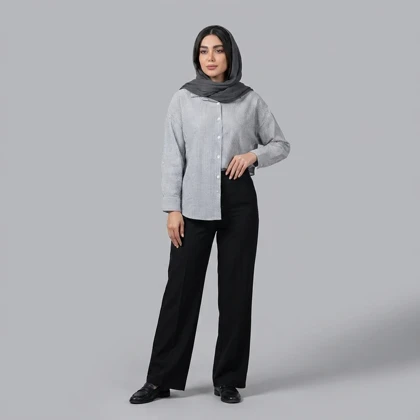 شومیز زنانه راه راه نگین‌دار