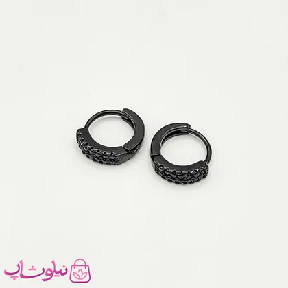 گوشواره حلقه‌ای کوچک ژوپینگ مشکی