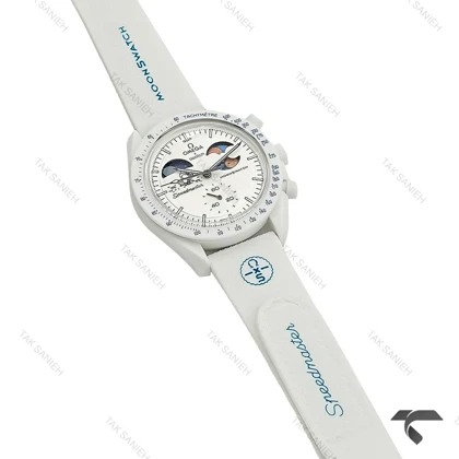 ساعت امگا سواچ مون واچ من همه رو شکست میدم... سفید Swatch-10201-U