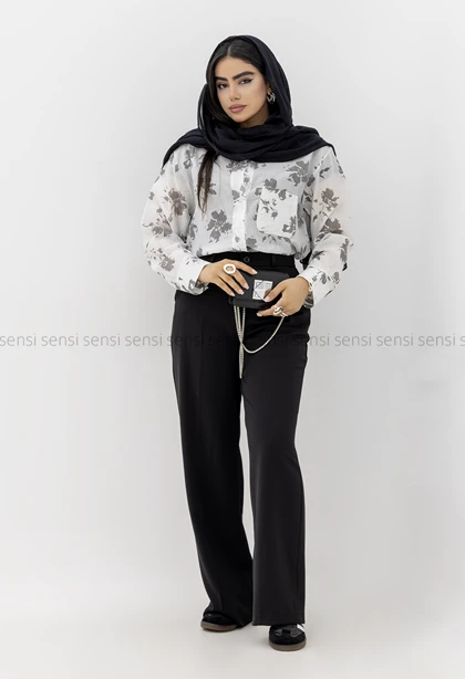 شومیز زنانه شیشه ای طرح دار کد1006079