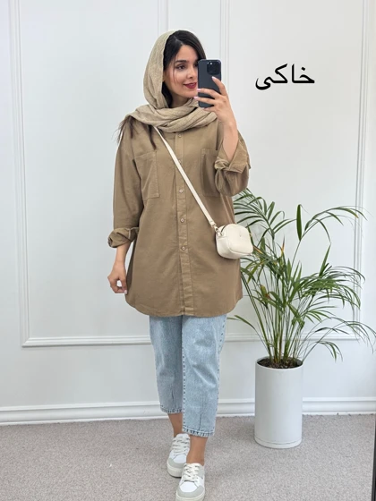 مانتو کتان پنبه پاپلی