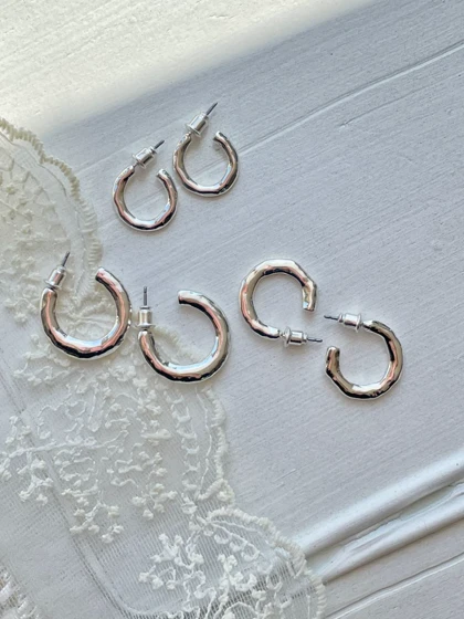 گوشواره دفرمه نقره ای