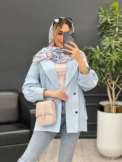 مانتو لینن پشت پاگن دو جیب