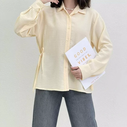 شومیز زنانه لینن بند دار