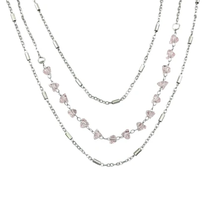 گردنبند زنانه سه لاین با آویز ظریف