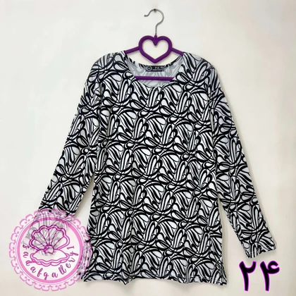 بلوز نخی پنبه‌ای آستین بلند قواره بزرگ زنانه (کالکشن 3)