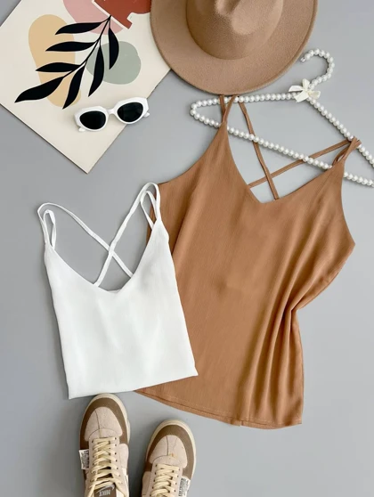 تاپ حریر کریشه آستردار ضربدری کد 3512