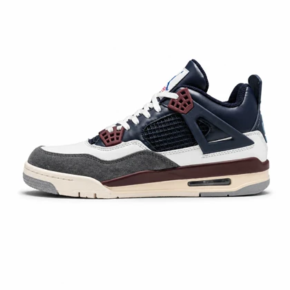 کفش و کتانی مردانه ساق‌دار مدل جردن NIKE AIR JORDAN 4 رنگ سرمه ای کرم کد 2147