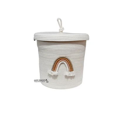 سبد دربدار لوازم کودک طرح رنگین کمان isiz