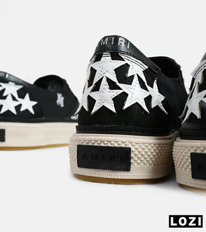 کفش اسنیکرزونس مشکی سفید Amiri Stars Text مدل 5999