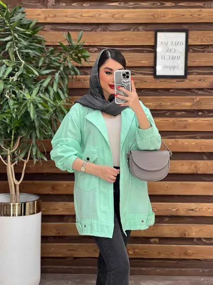 مانتو لینن جیب کج ریش دار