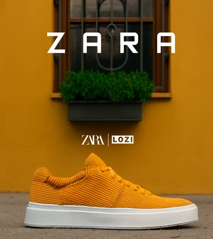 کفش کتانی کژوال مردانه خردلی ZARA مدل 6807