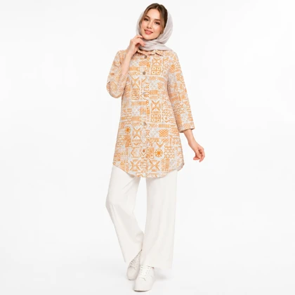 مانتو زنانه لینن گندم کد 83