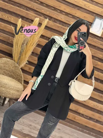 مانتو لینن یقه کراواتی